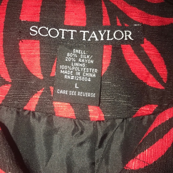 ❤️Long button down cardigan jacket L red black - Picture 4 of 8